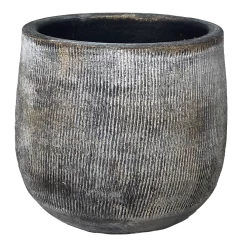 Bloempot Miami - D19 X H17cm - Zwart Cement