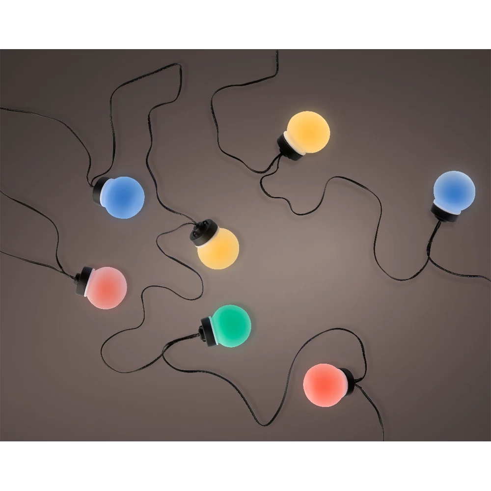 Lumineo Budget Feestverlichting Lichtsnoer - Bolvorm - 950cm - 20 LEDS - Multi - Afbeelding 2