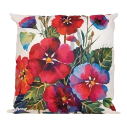 Buitenkussen Rode Bloemen 45x45cm - Tuinkussen