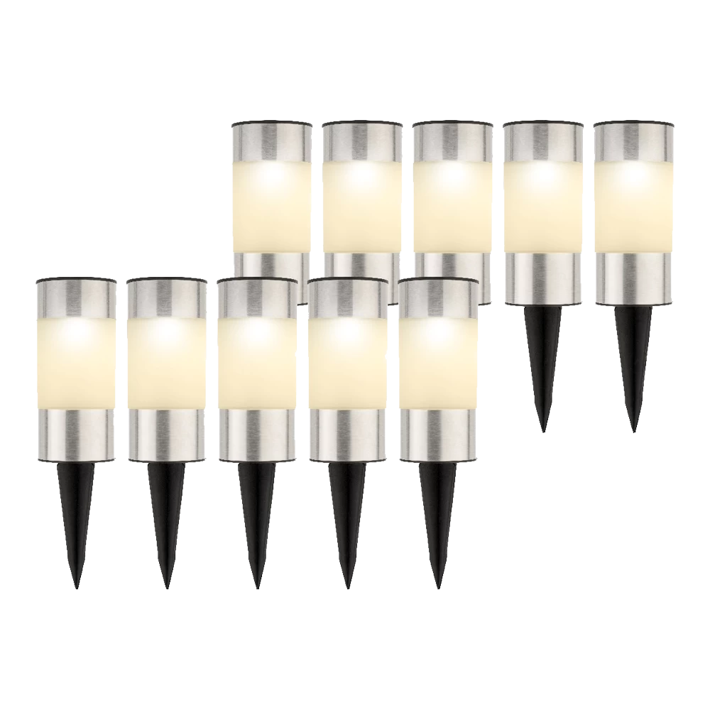 Lumineo LED Solar Tuinlamp - D6 X H14cm - RVS - 10st. - Afbeelding 4