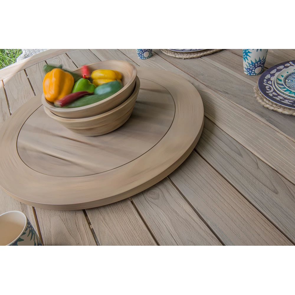 Louvre Dining Tafel Met Alu Poten - U00f8 160 Cm - Natural Teak - Afbeelding 3