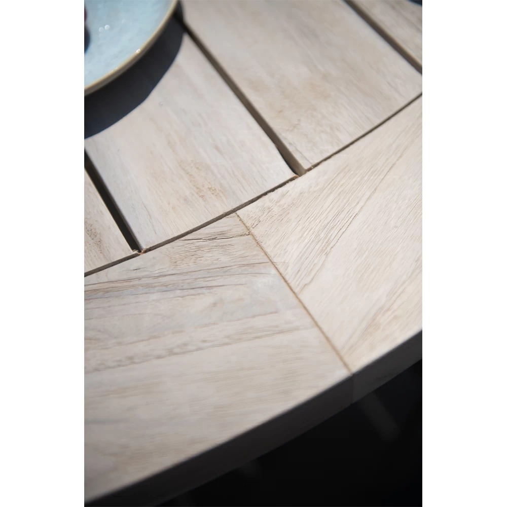 Louvre Dining Tafel Met Alu Poten - U00f8 160 Cm - Natural Teak - Afbeelding 5