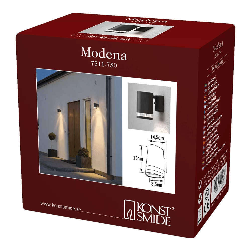 Konstsmide Modena 230V Wandlamp Triade Neerwaarts Single Strip 13.5cm, GU10, Max 35W - Afbeelding 4