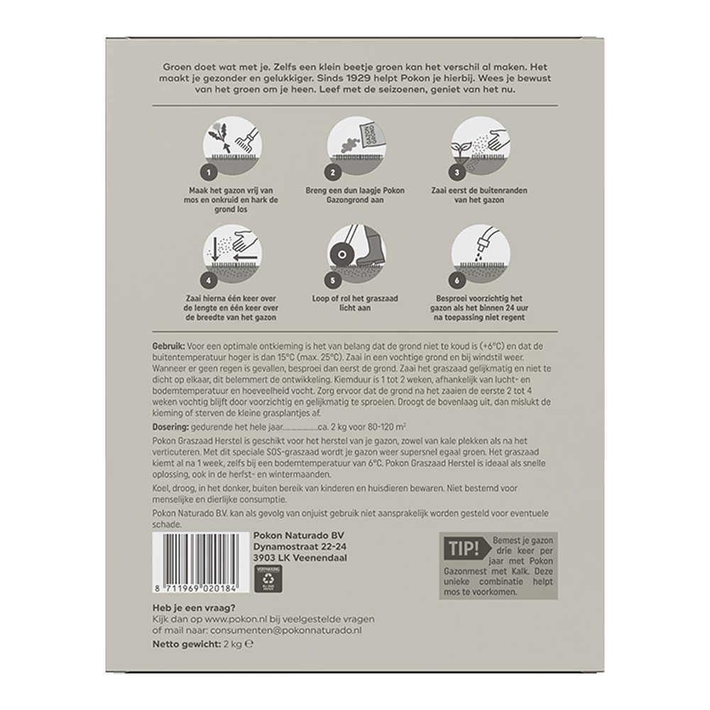 Pokon Graszaad Herstel 2kg - Graszaad - Afbeelding 2