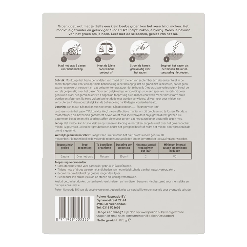 Pokon Mos Weg! 875gr Voor 25mu00b2 - Onkruid En Aanslag - Afbeelding 2