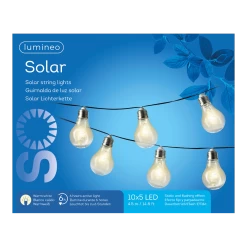Lumineo Solar Feestverlichting Lichtsnoer - 450cm - 50 LED Lampen - Warm Wit