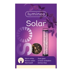 Lumineo Solar Lantaarn - LED - D20 X H79cm - Zwart