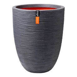 Capi Bloempot Nature Elegant Rib NL - D34 X H46cm - Donkergrijs